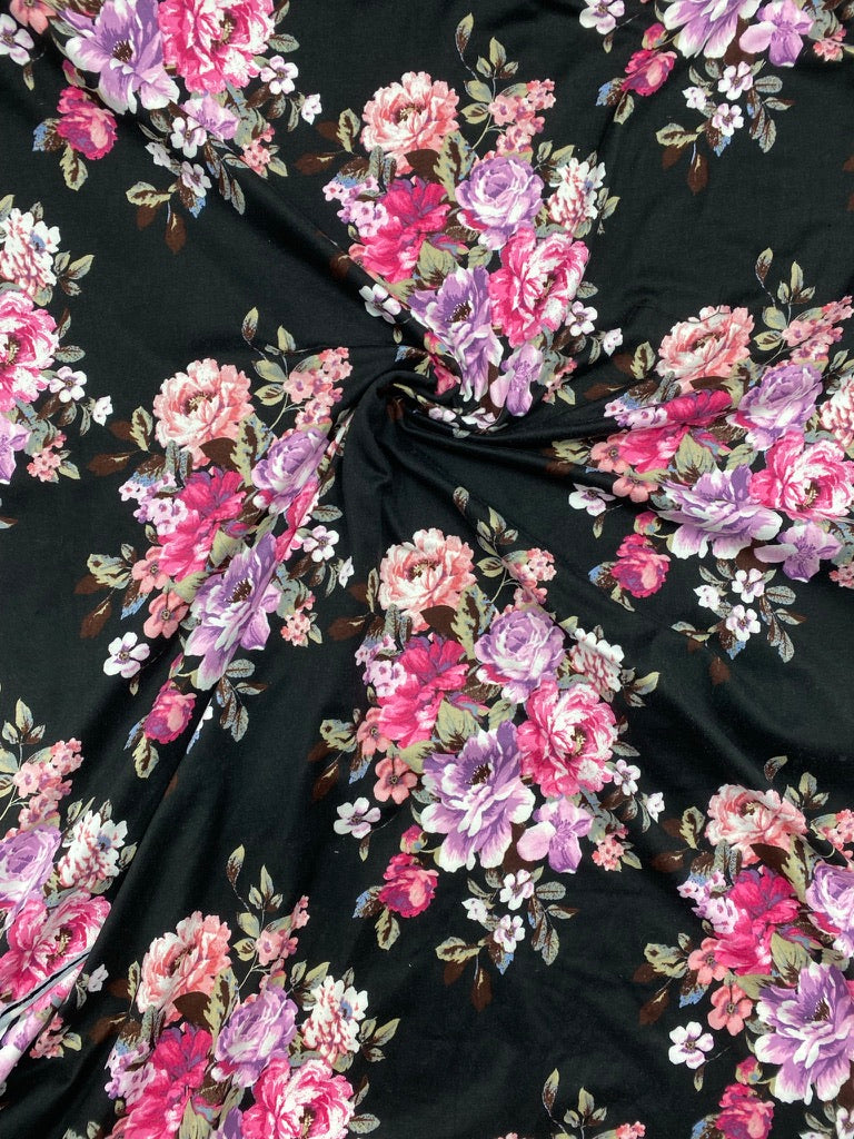 Dark Back Pink Floral