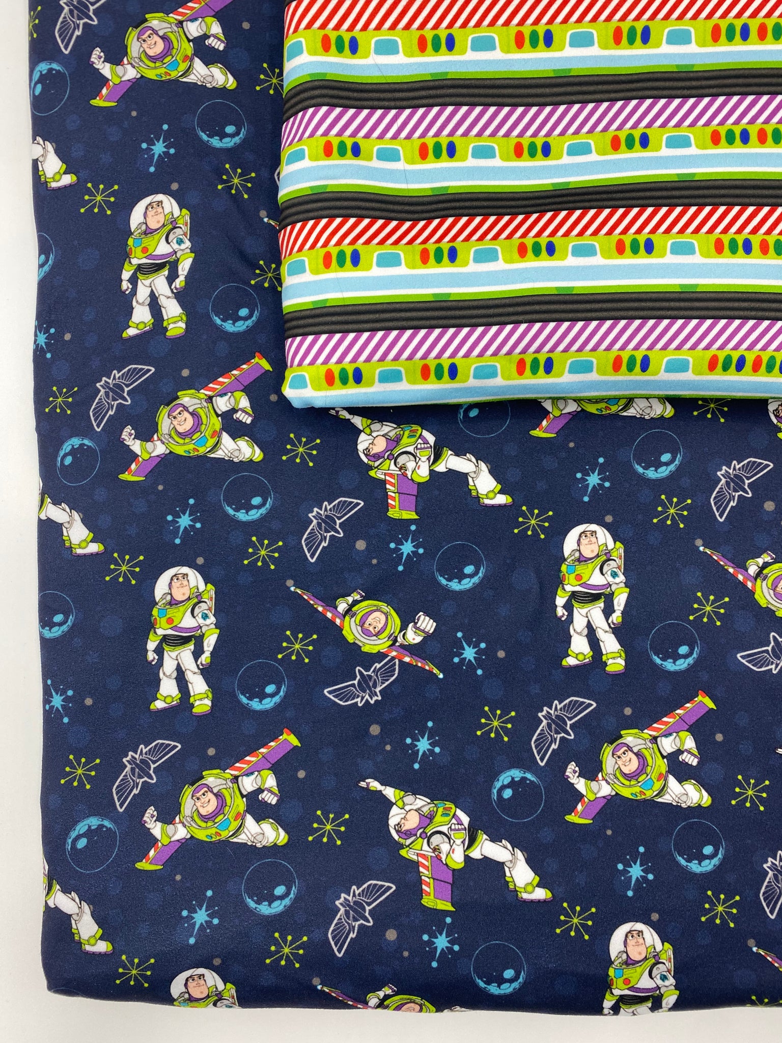 Buzz Lightyear w/ matching stripes for Mommy